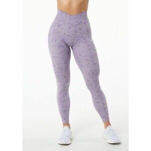 Alphalete Surface Power Leggings Cross Over Pebble Print Size XS 27” Inseam